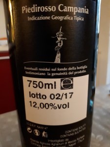 Piedirosso Agnanum retroetichetta