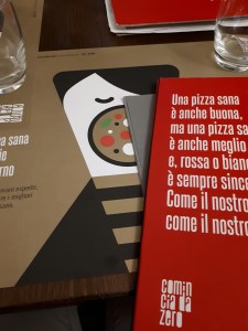 Da Zero: menu e tovaglietta