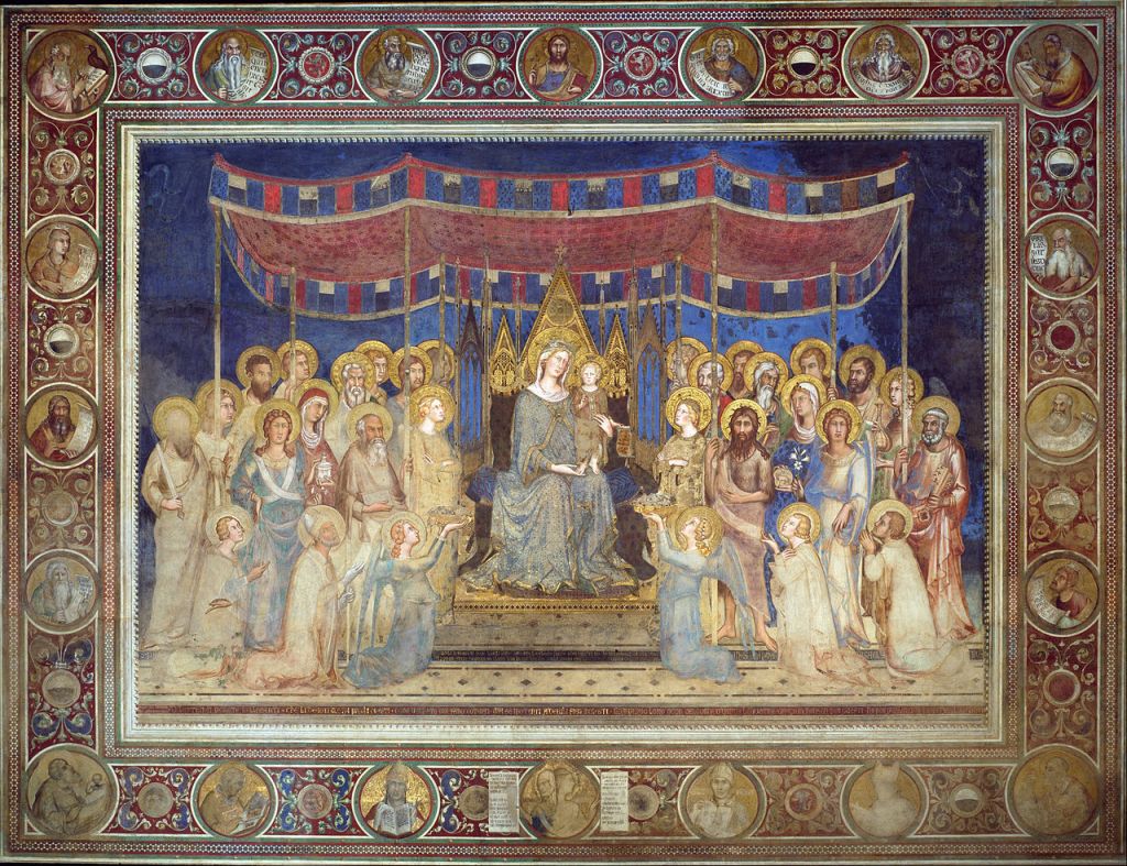 “Maestà” (1312 – 1315 ), Simone Martini, Sala del Mappamondo nel Palazzo Pubblico di Siena